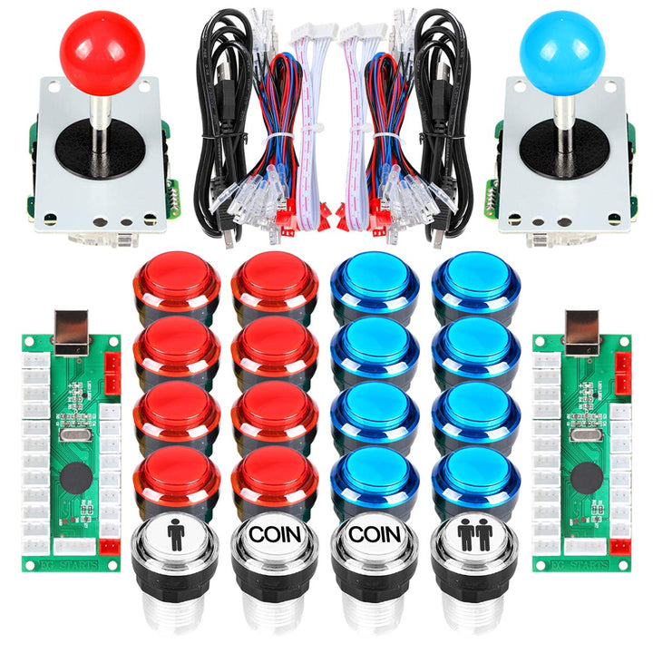 Arcade Schrank DIY Set 2 Spieler 8-Wege-Joystick LED Tasten