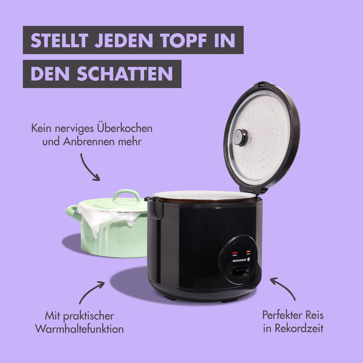 Reiskocher mit Keramikbeschichtung 1,8L 700W Dampfgarer 10 Portionen - Bild 5