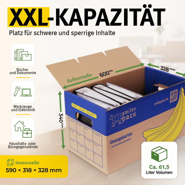 Umzugskartons 25er-Set zweiwellig 600x328x340 mm bis 40 kg - Bild 3