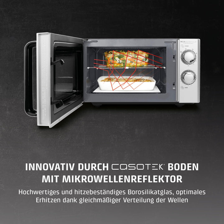 Mikrowelle mit Grill Keramikboden 20 Liter 2 Ebenen Edelstahl - Bild 5