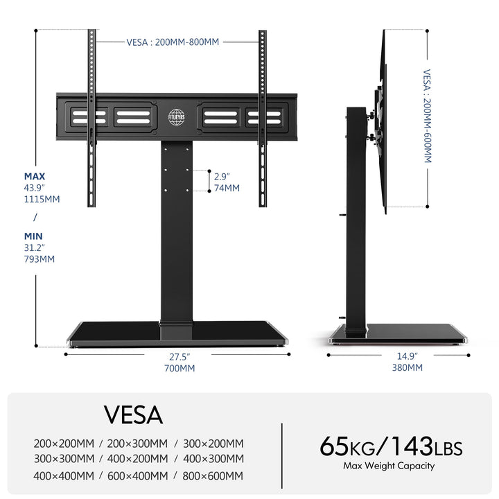 TV Standfuss Universal 50-85 Zoll schwenkbar höhenverstellbar bis 50kg - Bild 4