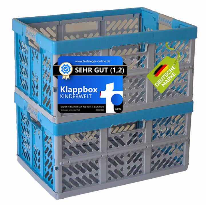 Klappbox 45 L 2er-Set Kunststoff blau bis 50 kg Traglast
