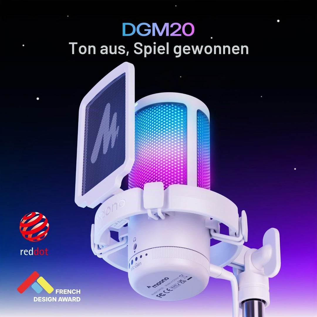 Gaming Mikrofon USB mit RGB, Nierencharakteristik, Galgenarm &amp; Pop-Filter - Bild 2