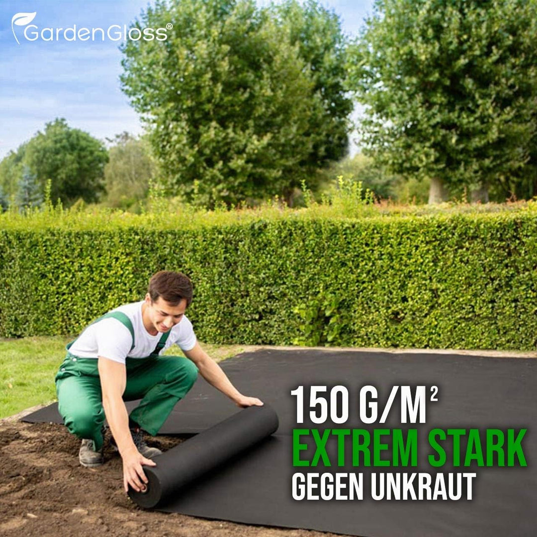 Unkrautvlies 150g/m² schwarz 25m x 1m Rolle Garten - Bild 3