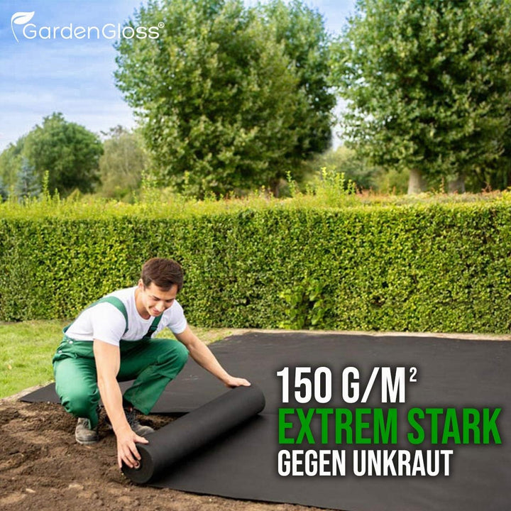 Unkrautvlies 150g/m² schwarz 25m x 1m Rolle Garten - Bild 3