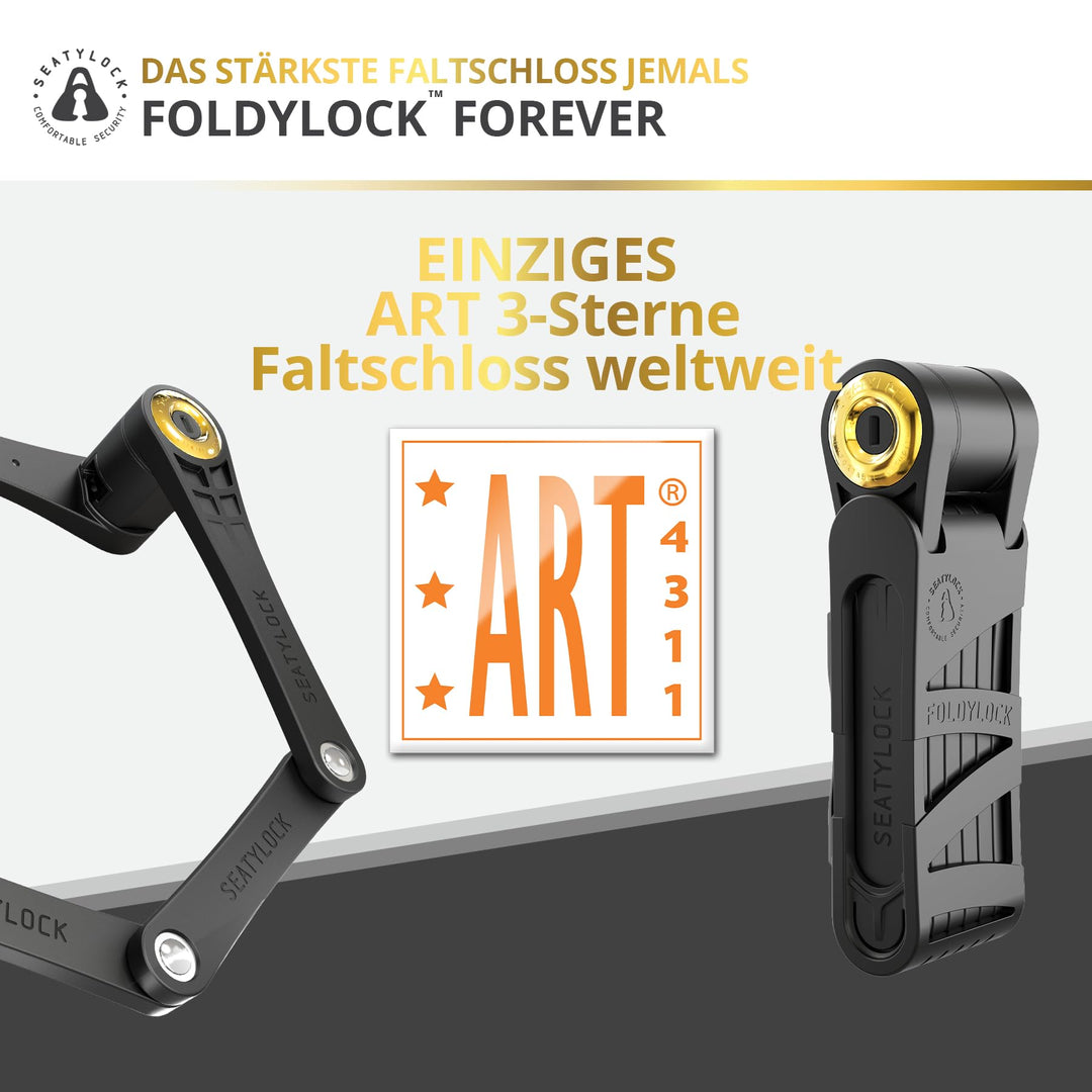 Faltschloss Fahrrad Sold Secure Gold 90cm Öffnungsumfang mit Halterung - Bild 4