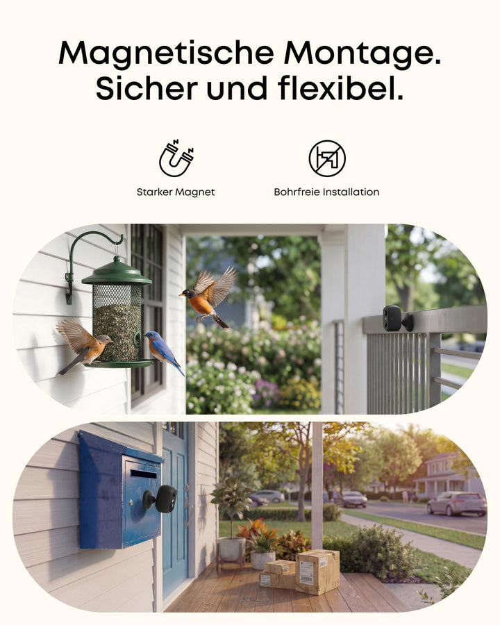 Überwachungskamera Set Aussen 2-Kamera Farbnachtsicht KI-Erkennung WLAN - Bild 2