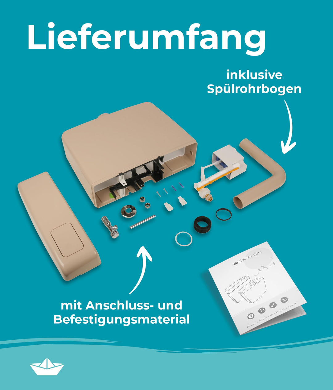 Aufputz-Spülkasten WC schmal 6–9 Liter Start-Stopp Beige-Bahamabeige - Bild 8