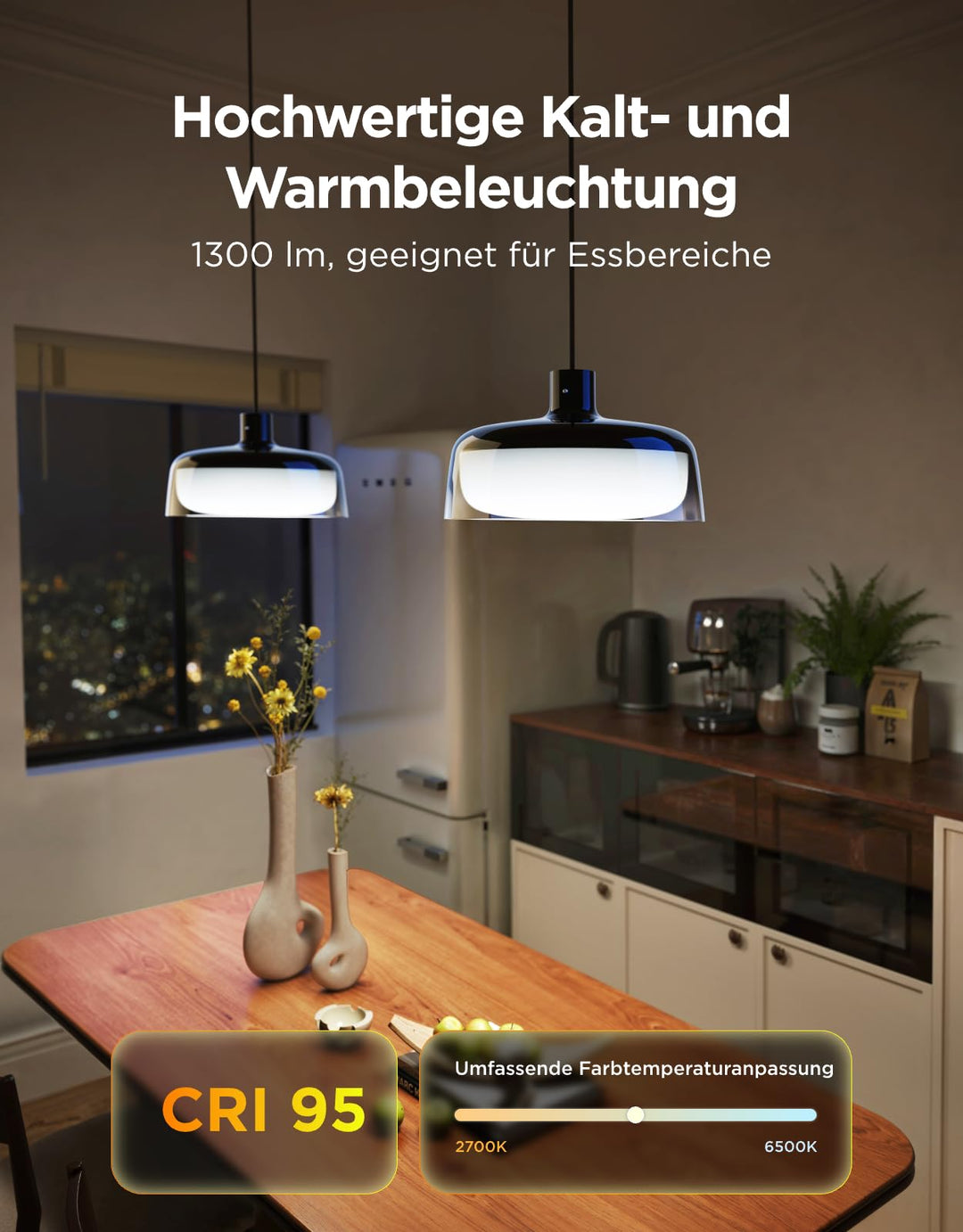 Pendelleuchte Smart RGBIC 3-Ring Esstisch 16 Mio. Farben - Bild 3