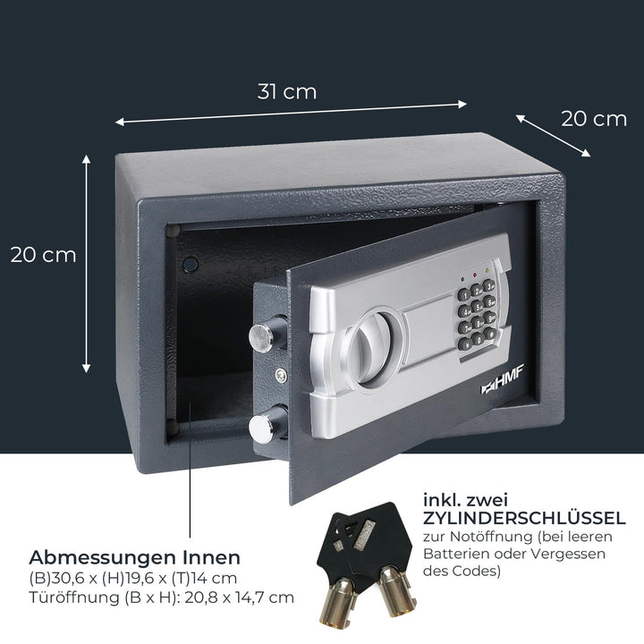 Möbeltresor mit Zahlenschloss für DIN A5 Dokumente, 8,4 L, Anthrazit - Bild 5