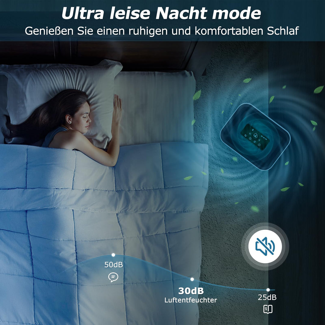 Luftentfeuchter elektrisch 2800ml mit Timer und LED-Licht für Schlafzimmer - Bild 3