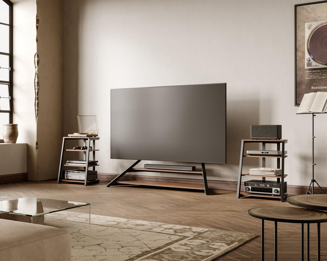 HiFi Rack Holz &amp; Stahl 4 Ablagen verstellbar 61x52x78 cm - Bild 9