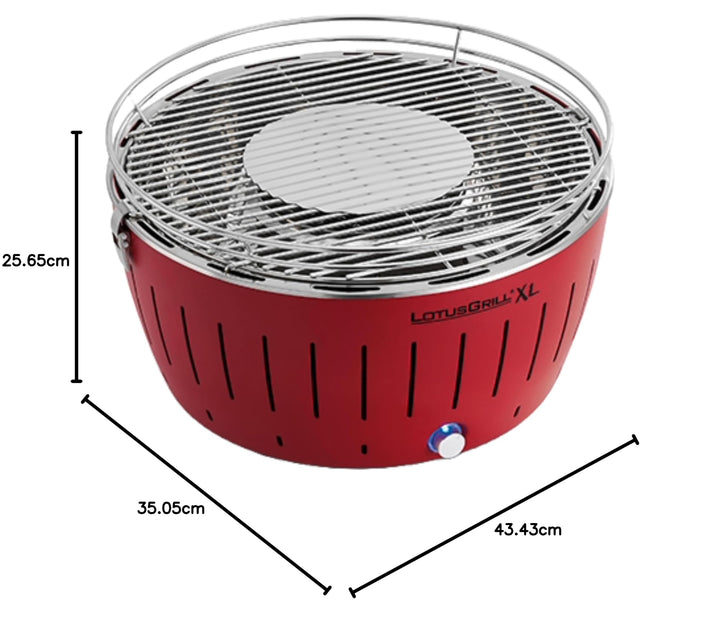 Holzkohlegrill raucharmen Tischgrill XL Rot mit USB-Anschluss - Bild 7