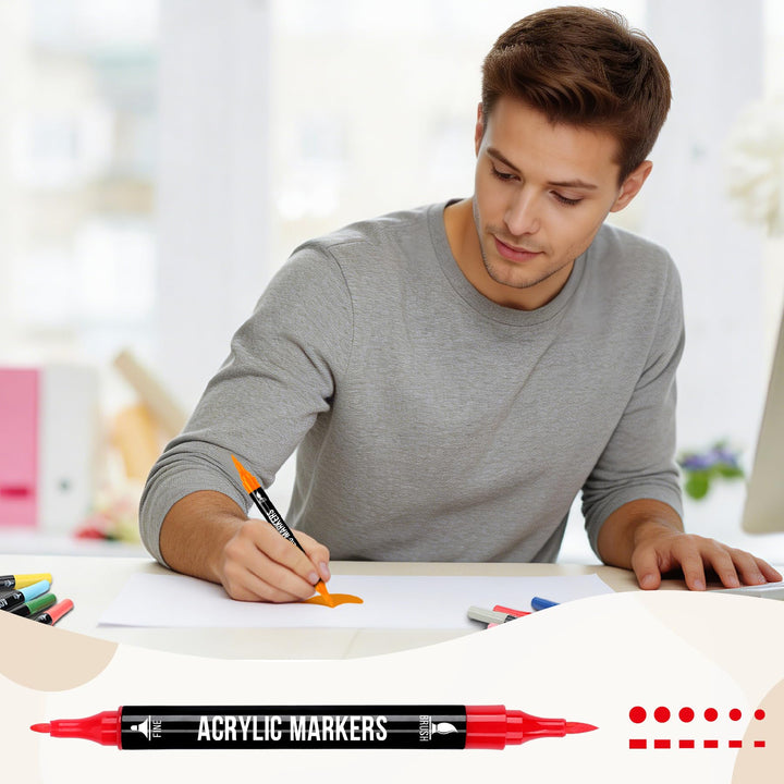 Acrylmarker Set 120 Farben Dual Tip für Papier, Leinwand &amp; Holz - Bild 7