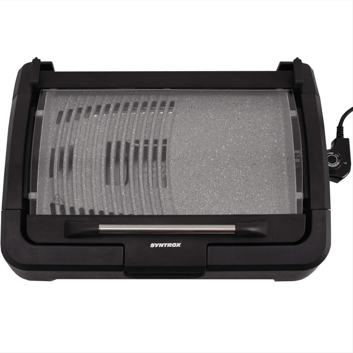 Elektro-Tischgrill Keramik-Grillplatte 39x29 cm mit Glasdeckel 2200W - Bild 8