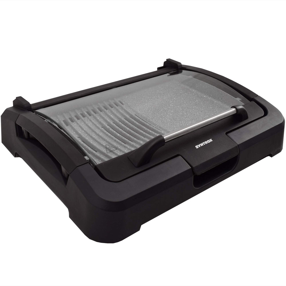 Elektro-Tischgrill Keramik-Grillplatte 39x29 cm mit Glasdeckel 2200W - Bild 9