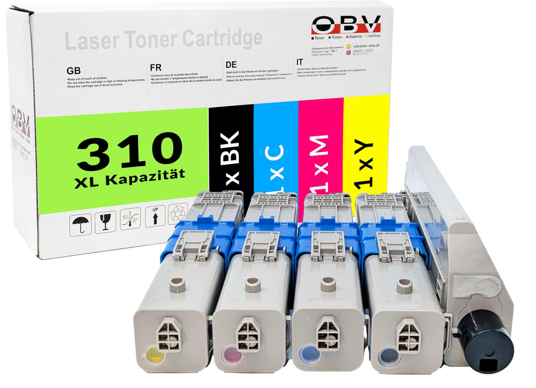 Toner-Set 4-farbig CMYK kompatibel für OKI C310 C330 C510 MC351