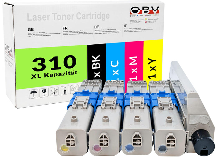 Toner-Set 4-farbig CMYK kompatibel für OKI C310 C330 C510 MC351