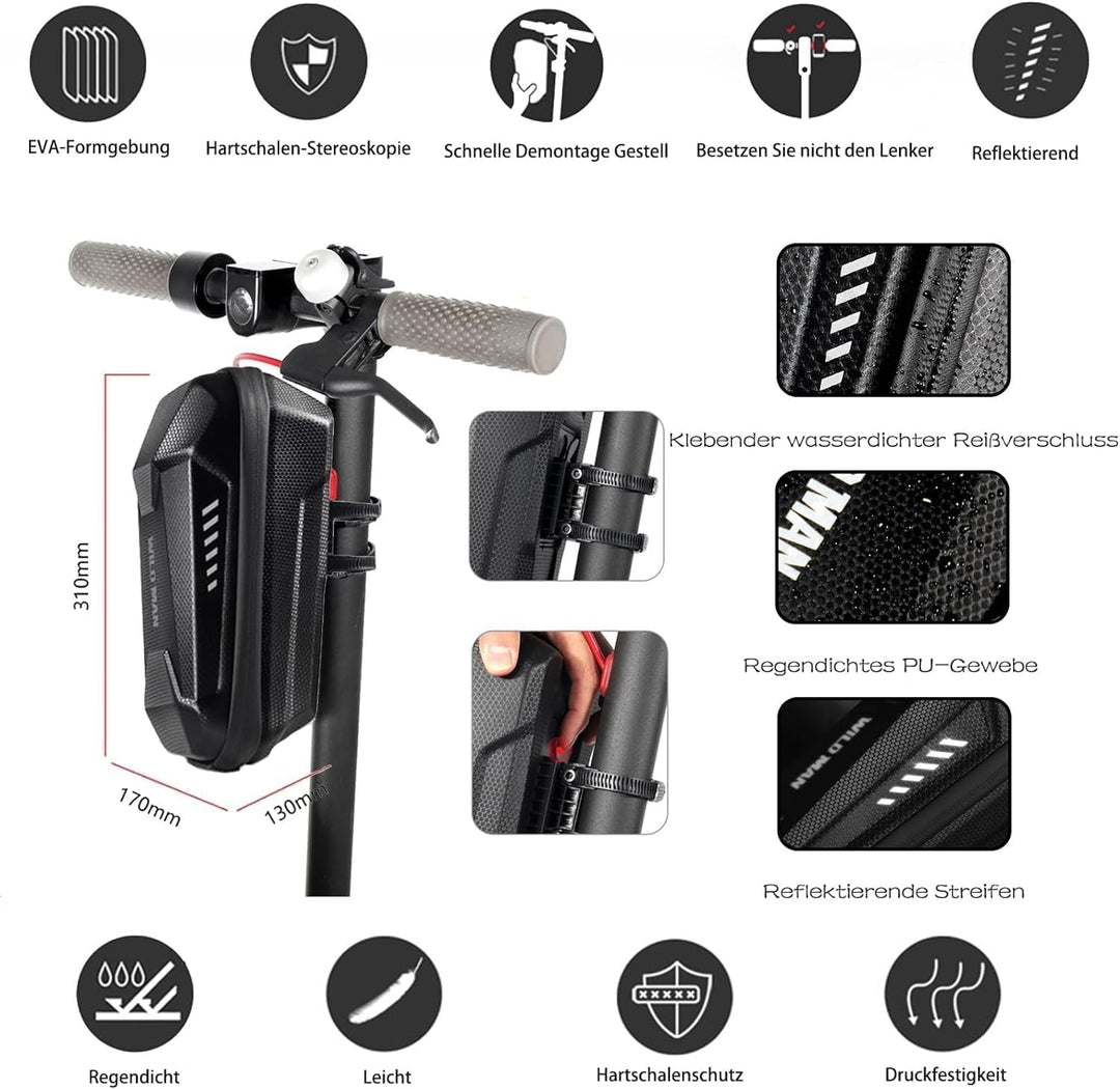 Kettenschloss E-Scooter Stahl 91 cm mit Tasche 4L schwarz - Bild 7