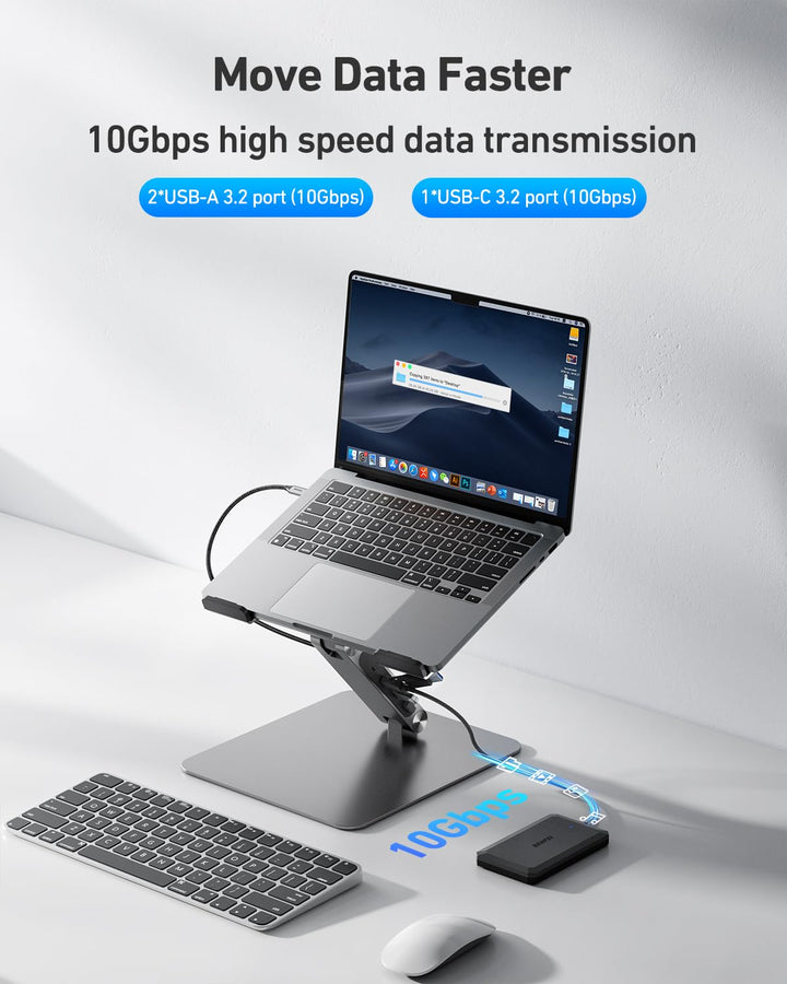Laptop Ständer mit 6-in-1 USB-C Dockingstation HDMI 4K Aluminium - Bild 5