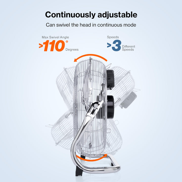 Bodenventilator 50cm Aluminium Turbinen-Design 120W 3 Stufen - Bild 5
