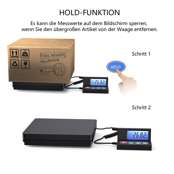 Paketwaage Plattformwaage 50kg/2g mit klappbarem LCD-Display - Bild 5