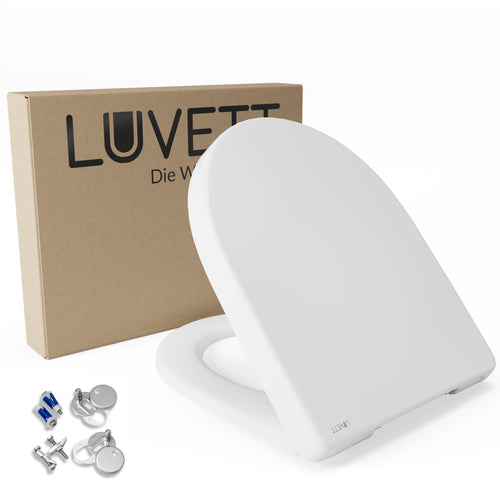 WC-Sitz D-Form Duroplast Softclose mit TakeOff-Funktion, Weiss