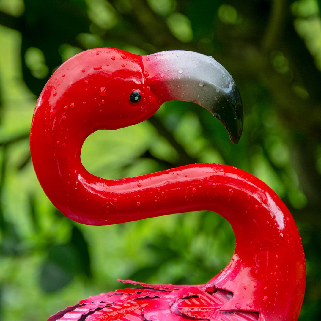 Flamingo Gartenfiguren Metall 2er-Set 65/59 cm Rot-Rosa - Bild 4
