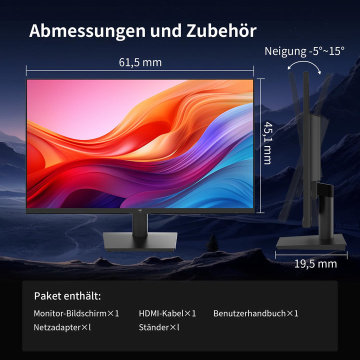 Monitor 27 Zoll QHD 2K IPS 100Hz Anti-Blaulicht fuer Gaming und Arbeit - Bild 6
