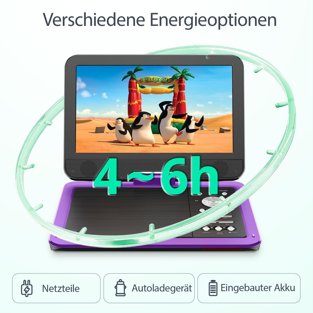 Tragbarer DVD-Player 12,5 Zoll mit 10,5" Schwenkbildschirm fürs Auto - Bild 8