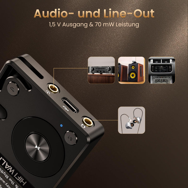 MP3-Player Bluetooth 5.2 Hi-Res FLAC mit 64 GB microSD schwarz - Bild 5