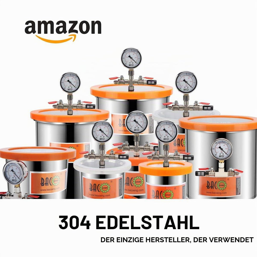 Vakuumkammer Edelstahl 6,8 L mit Manometer und Silikonmatte - Bild 6