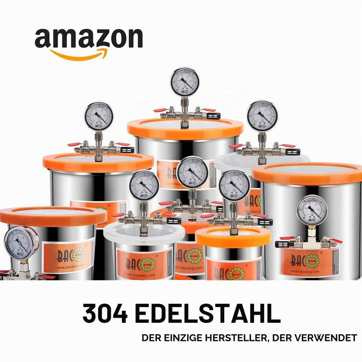 Vakuumkammer Edelstahl 6,8 L mit Manometer und Silikonmatte - Bild 6