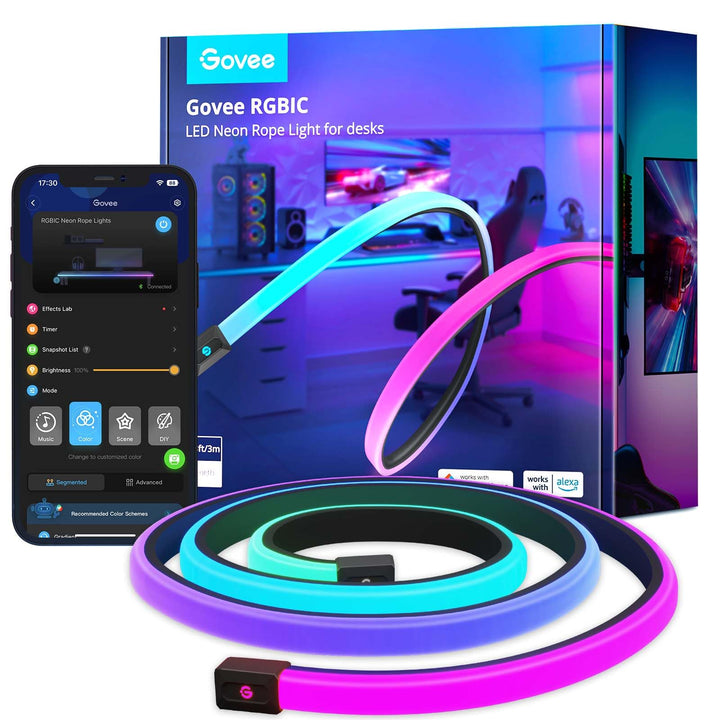 Gaming LED Neon Strip RGBIC 3m blendfreilich für Schreibtisch