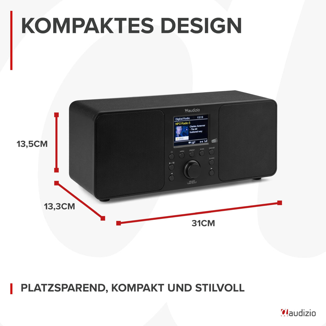 DAB+ Radio mit Bluetooth Weckfunktion USB Aux 60 Sender schwarz - Bild 6