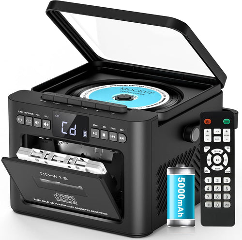 CD-Player Boombox mit Kassette, UKW Radio & Bluetooth 5.0