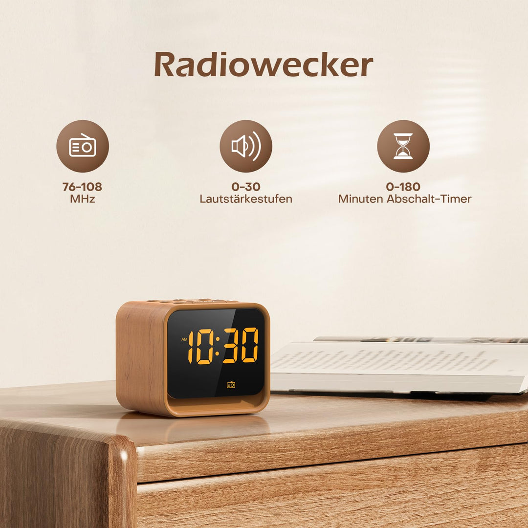 Radiowecker mit Soundmaschine 4-in-1 FM Radio 7-Farben Nachtlicht - Bild 3