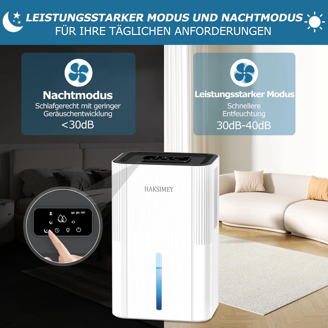 Luftentfeuchter elektrisch 2800ml mit Timer und LED-Licht für Schlafzimmer - Bild 4
