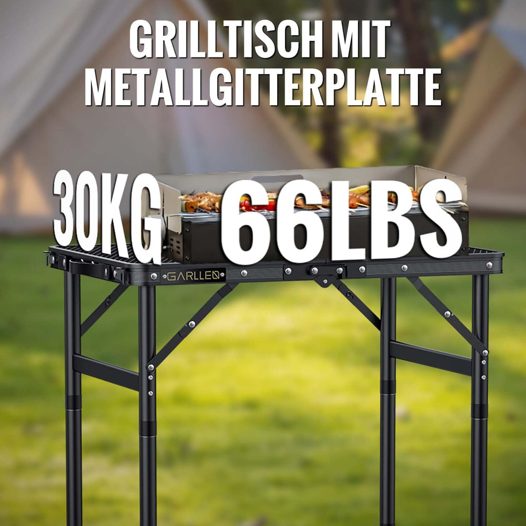 Klapptisch Camping höhenverstellbar 58x40cm Aluminium 3 Höhen - Bild 4