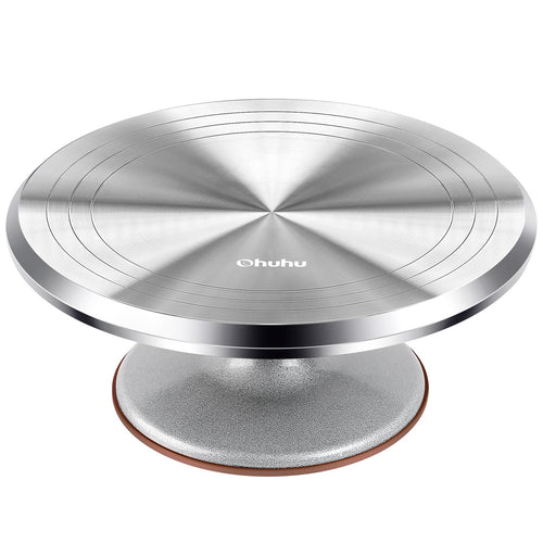 Tortenplatte drehbar Aluminium 30 cm mit Antihaft-Gummibasis