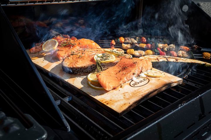 Grillplanke Zedernholz 40x19,5 cm für Fisch &amp; Fleisch, 2er-Set - Bild 4