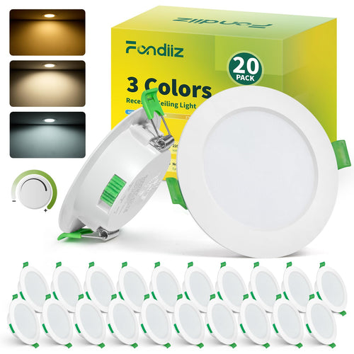 LED Einbaustrahler 230V dimmbar 3 Farbtemperaturen IP44 20er Set