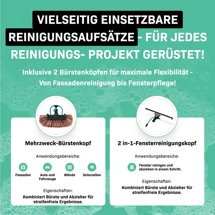 Teleskop Waschbürste mit Wasseranschluss ausziehbar 1,6–6,5 m - Bild 5