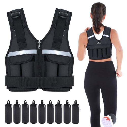 Gewichtsweste verstellbar 0,9–8 kg Neopren für Damen und Herren