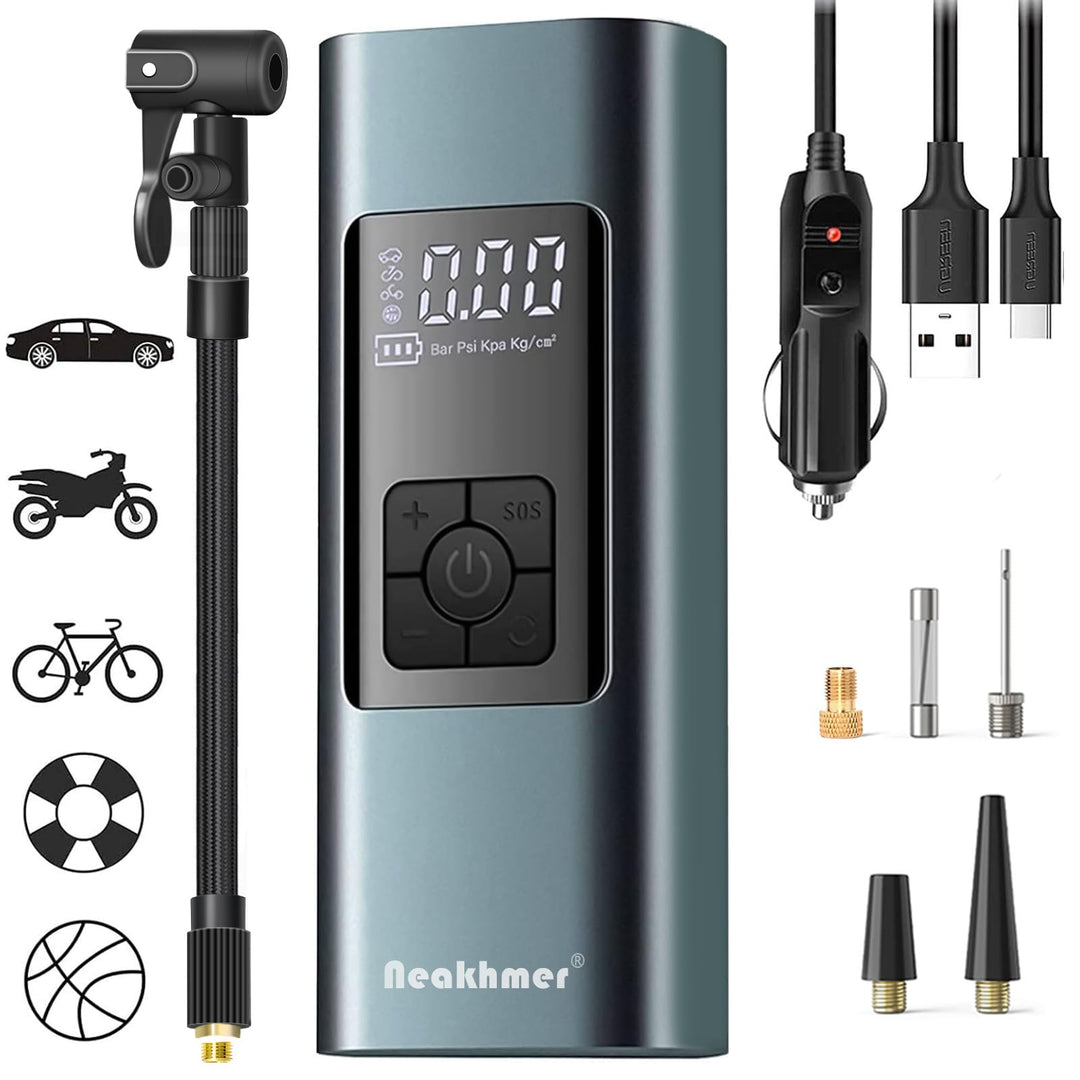 Akku-Luftkompressor 150 PSI 6000 mAh mit Auto-Stopp für Reifen