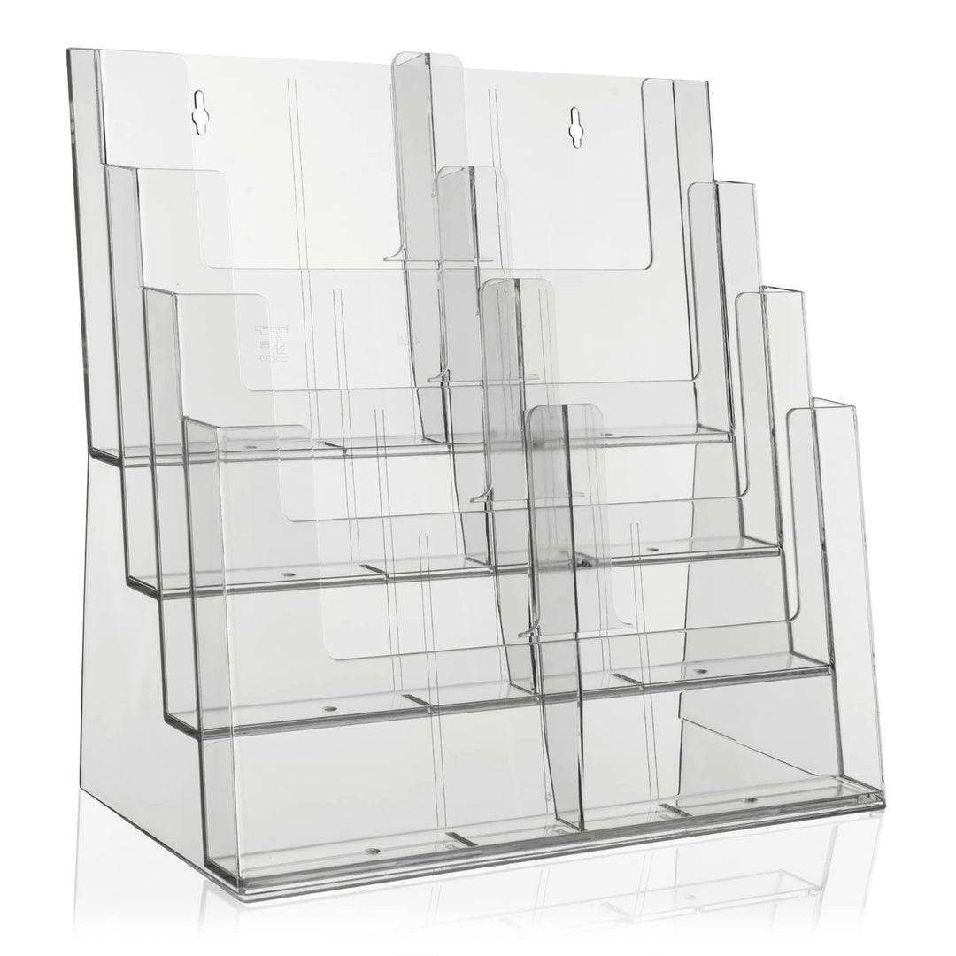 Prospektständer 4 Etagen transparent für A4 A5 DL A6 Tisch Wand - Bild 3