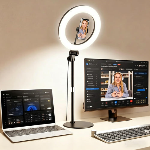 Ringlicht mit Stativ 10,5 Zoll 3 Farbtemperaturen USB Tisch