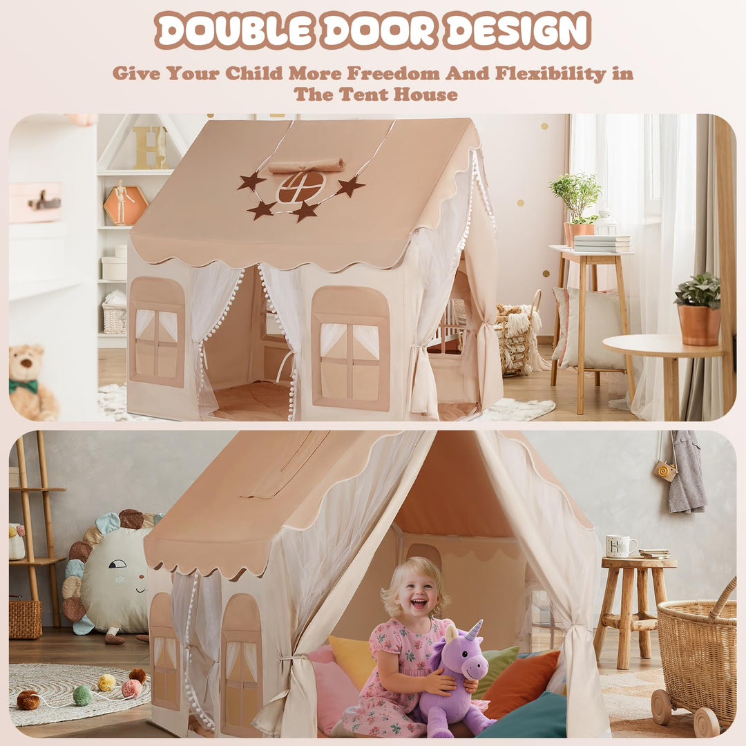 Kinderspielzelt Indoor Baumwolle mit Doppeltür 120x100x127 cm - Bild 2