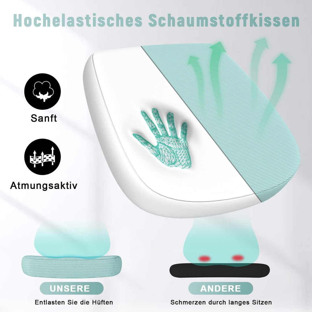 Bürostuhl Ergonomisch Netz Grün mit Lordosenstütze und Armlehnen - Bild 4