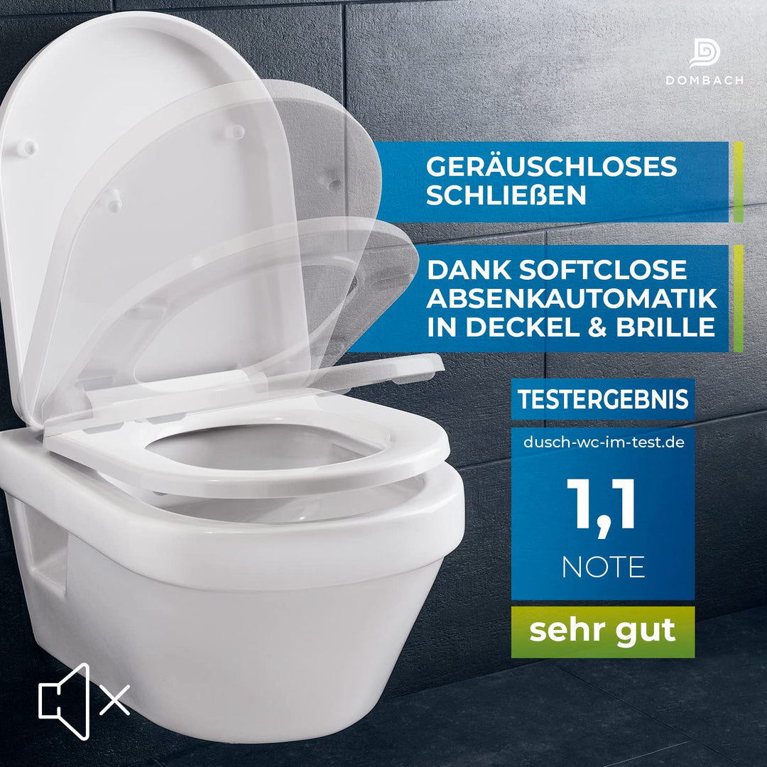 WC-Sitz mit Absenkautomatik abnehmbar D-Form Weiss - Bild 3